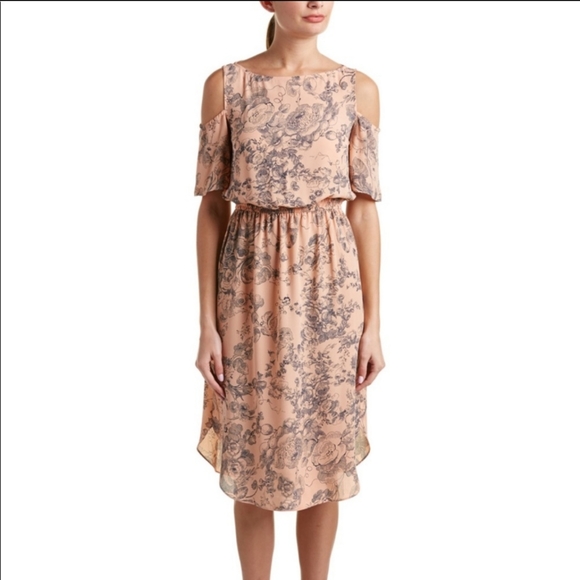 Bailey 44 Cold Shoulder Blouson Midi Floral Dress - Picture 6 of 9